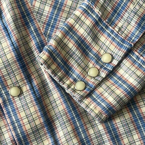 Vtg Dee Cee Mens Plaid Western Shirt 16-1/2 34 Large Pearl Snaps Cowboy Grunge - Picture 11 of 12